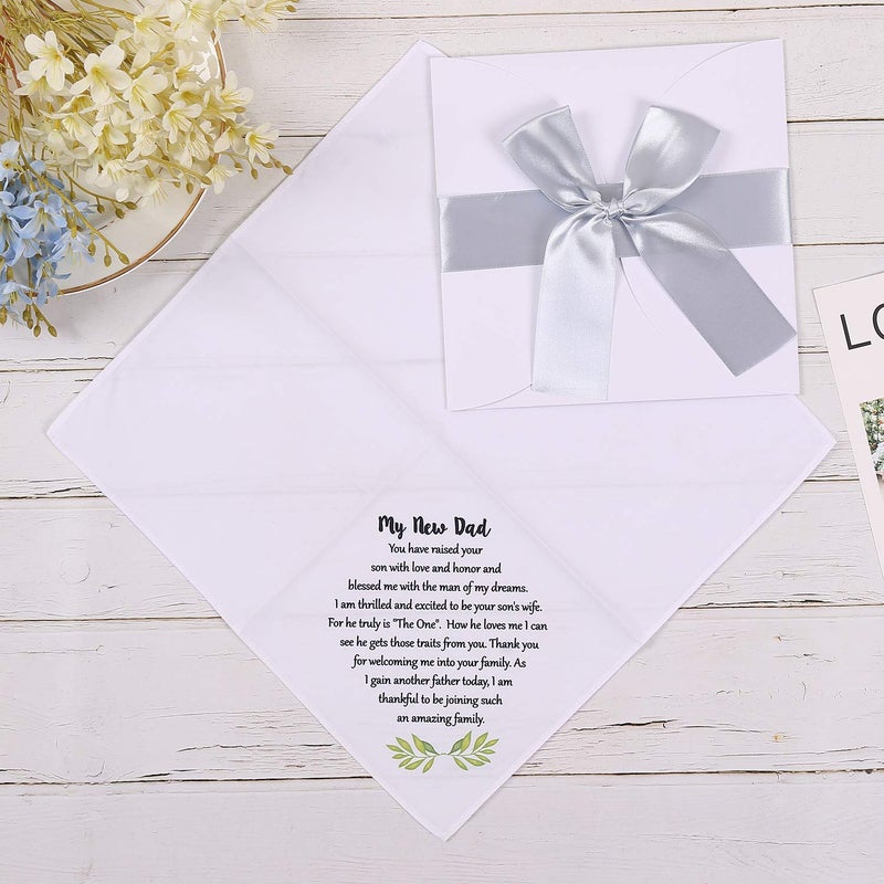 TRULIVA Wedding Handkerchief for Groom's Father, New Dad Hankie from Bride - Keepsake - Image 4